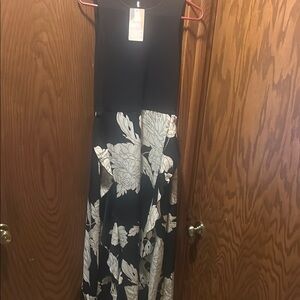 Elegant Black and White Floral Dress